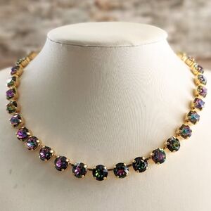 Volcano Vitrail Swarovski Crystal In Classic Necklace Gold Plated Or Brass